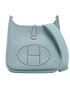 Evelyne III 29 In Clemence Blue Lin, &pound;1,600, Handbags, Blue, Leather, Front view